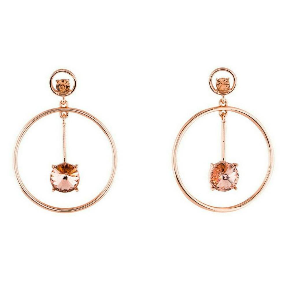 Oscar de la Renta Signed Pink Crystal Earrings